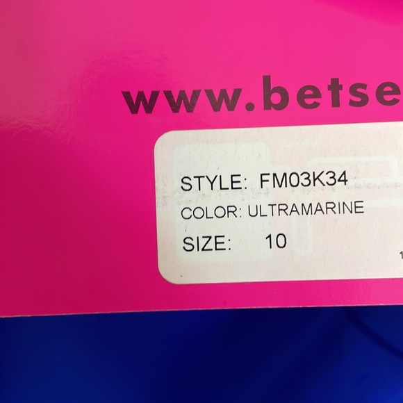 NWT BETSEY JOHNSON Cobalt Blue Bodycon Double Scoop Neck Sleeveless Dress - Picture 6 of 8